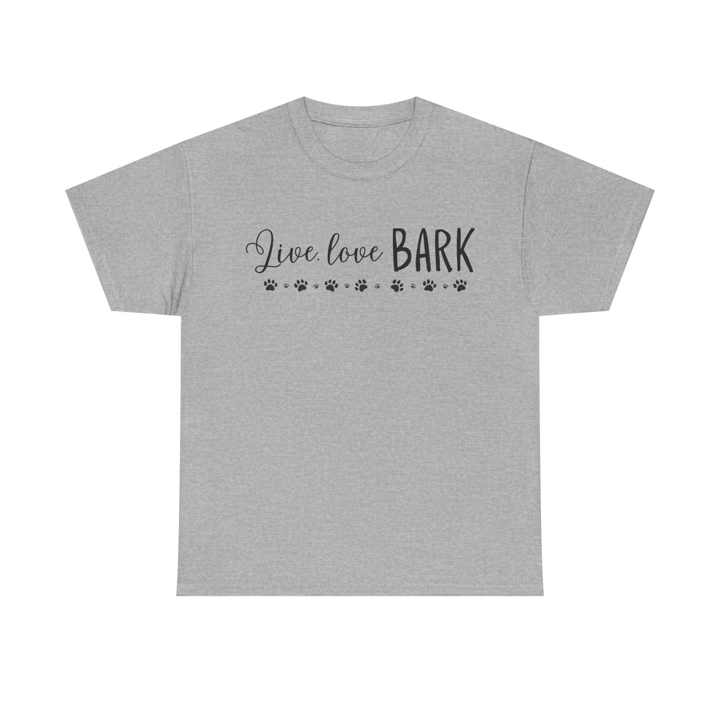 Live, love, BARK Unisex Heavy Cotton Tee