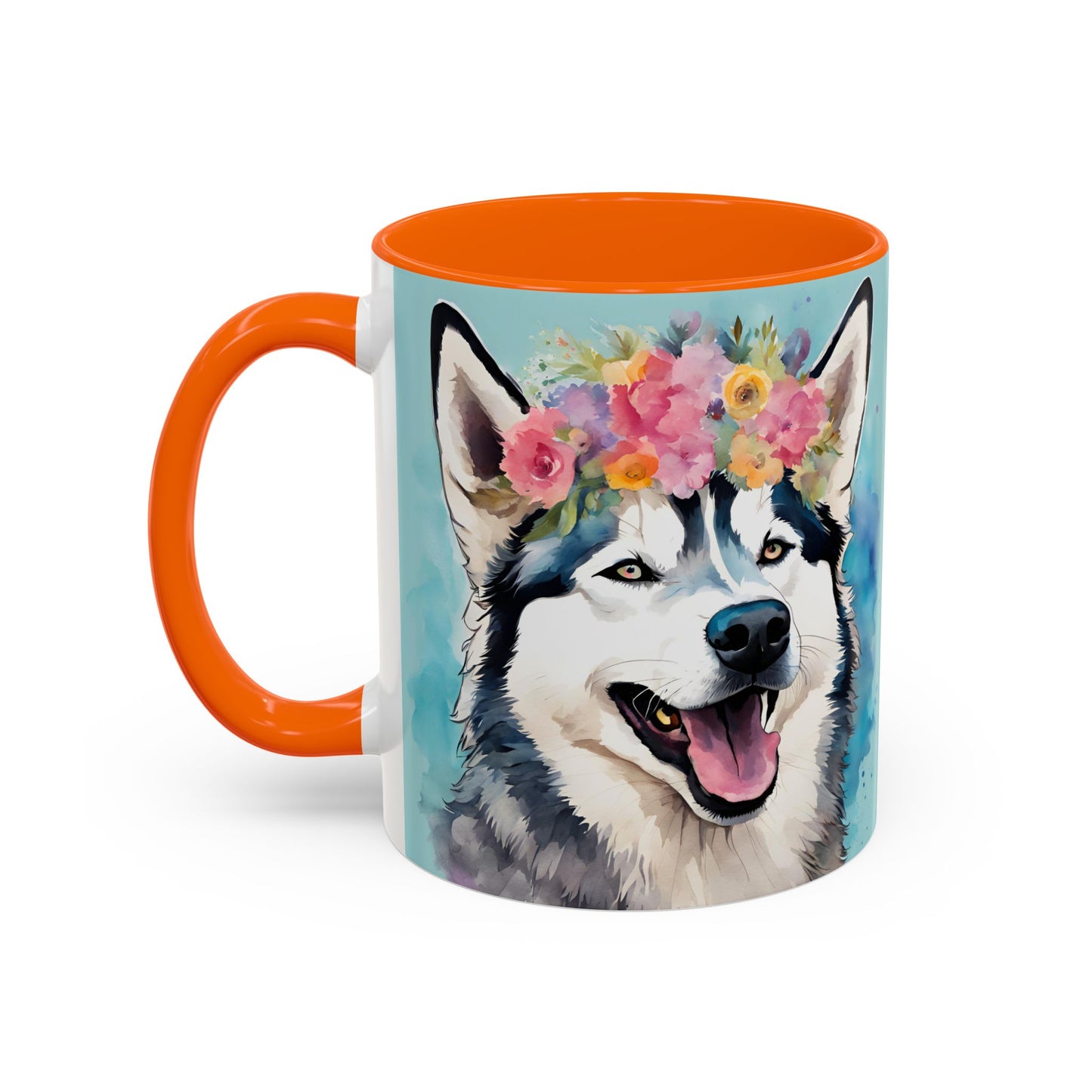 Husky 02 Accent Coffee Mug - Dog Lover Gift