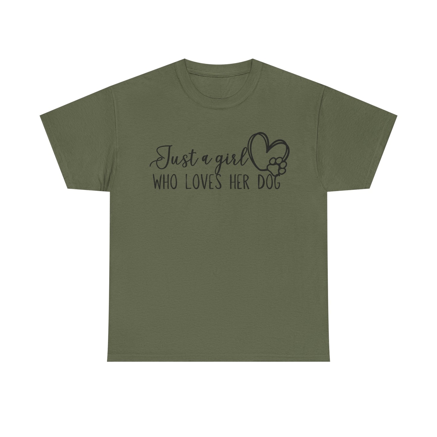 Just a girl who loves her dog. Unisex Heavy Cotton Tee