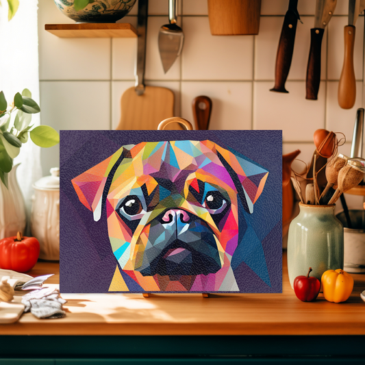 Pug 01 Glass Chopping Board