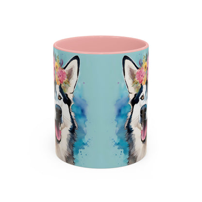 Husky 02 Accent Coffee Mug - Dog Lover Gift