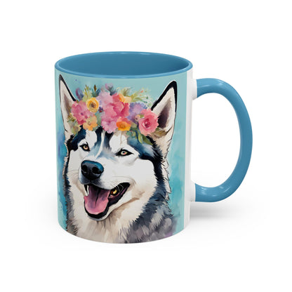 Husky 02 Accent Coffee Mug - Dog Lover Gift