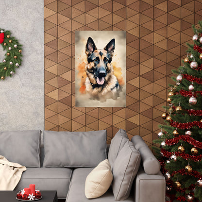 Dogs German Shepherd 01 Matte Vertical Poster