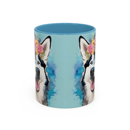 Husky 02 Accent Coffee Mug - Dog Lover Gift