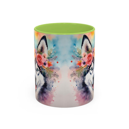 Husky 04 Accent Coffee Mug - Dog Lover Gift