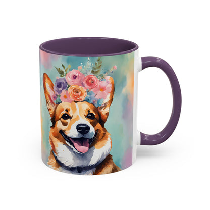 Corgi 01 Accent Coffee Mug - Dog Lover Gift