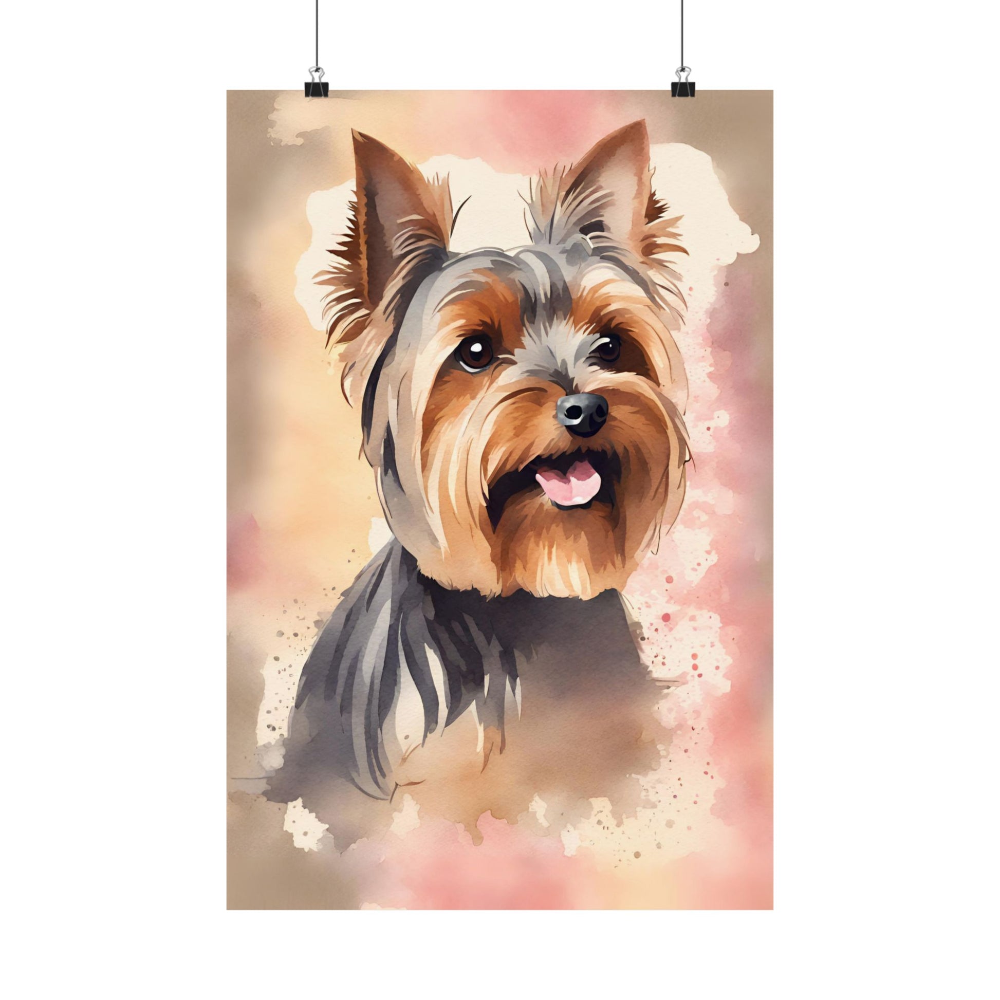 Yorkshire Terrier dog design printed on a matte poster