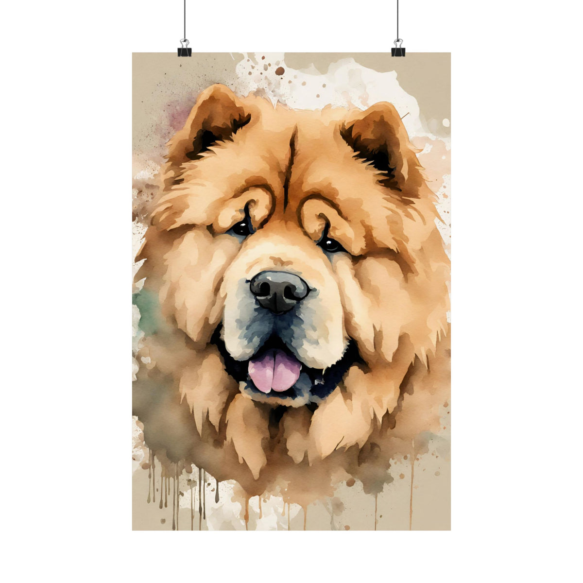 Chow Chow dog design printed on a matte poster