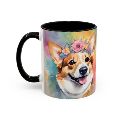 Corgi 02 Accent Coffee Mug - Dog Lover Gift