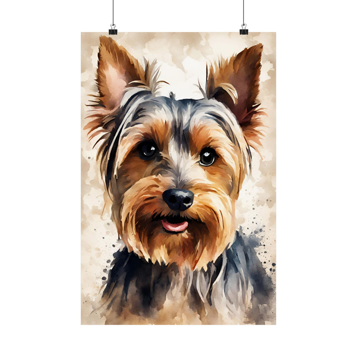 Yorkshire Terrier dog design printed on a matte poster