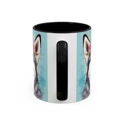 Husky 02 Accent Coffee Mug - Dog Lover Gift