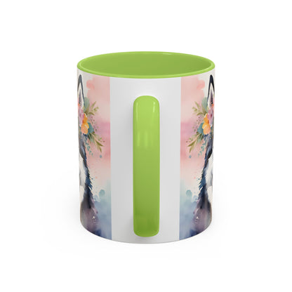 Husky 03 Accent Coffee Mug - Dog Lover Gift