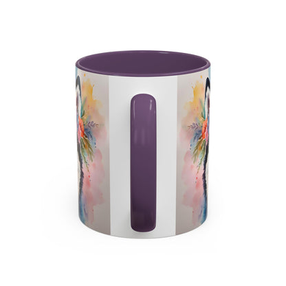 Husky 04 Accent Coffee Mug - Dog Lover Gift