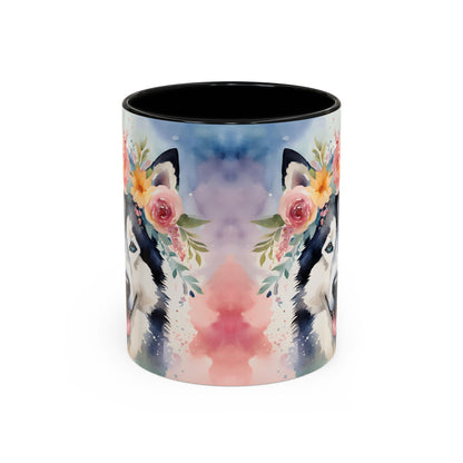 Husky 03 Accent Coffee Mug - Dog Lover Gift