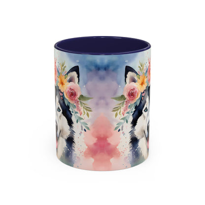Husky 03 Accent Coffee Mug - Dog Lover Gift