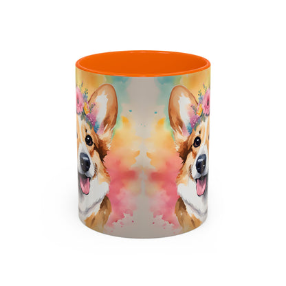 Corgi 02 Accent Coffee Mug - Dog Lover Gift