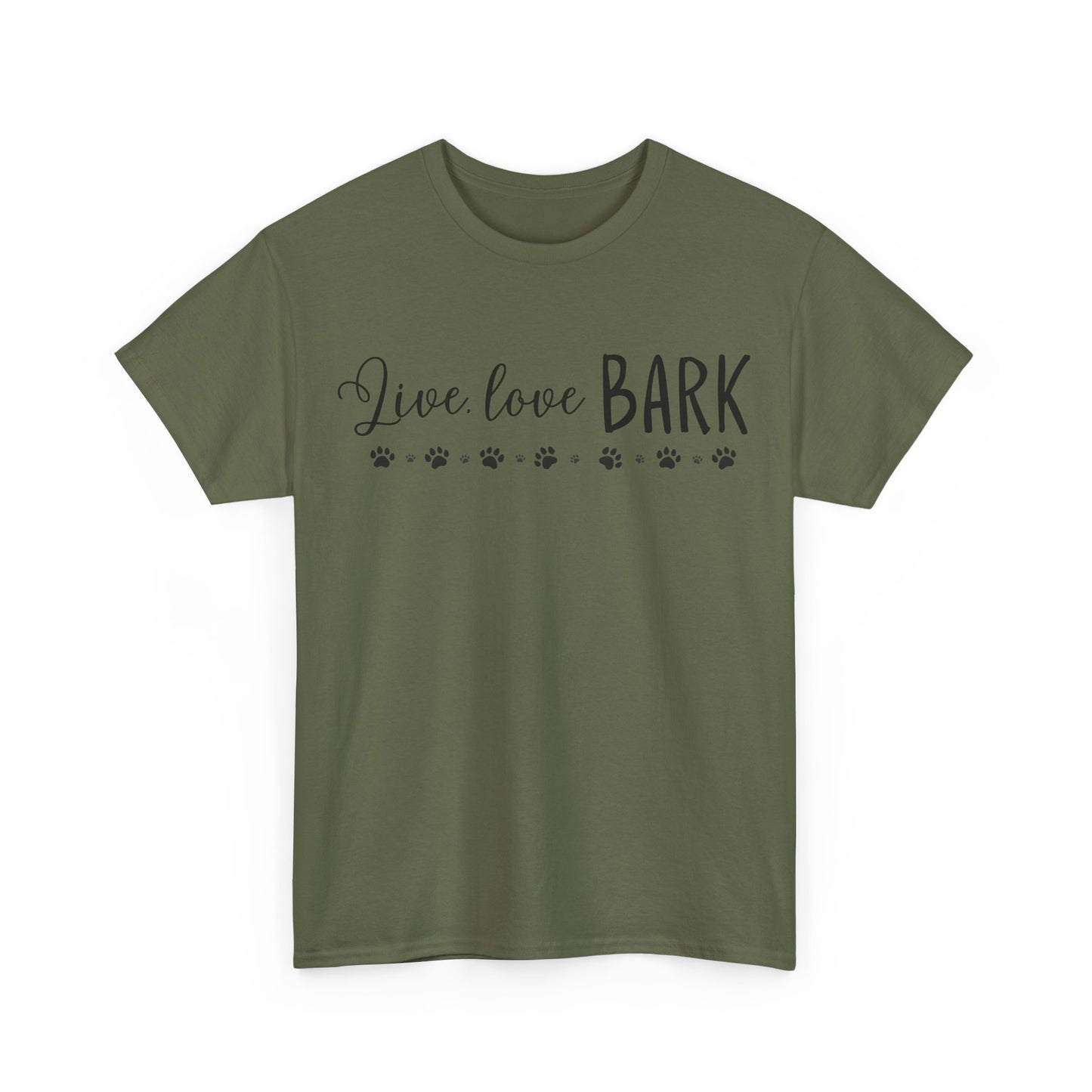 Live, love, BARK Unisex Heavy Cotton Tee