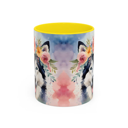 Husky 03 Accent Coffee Mug - Dog Lover Gift