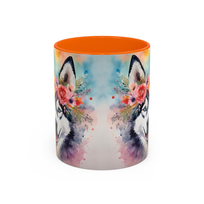Husky 04 Accent Coffee Mug - Dog Lover Gift