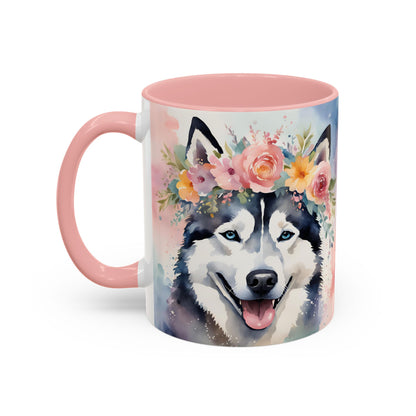 Husky 03 Accent Coffee Mug - Dog Lover Gift
