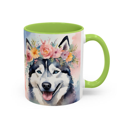 Husky 03 Accent Coffee Mug - Dog Lover Gift