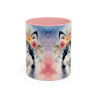 Husky 03 Accent Coffee Mug - Dog Lover Gift