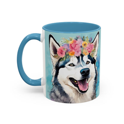 Husky 02 Accent Coffee Mug - Dog Lover Gift