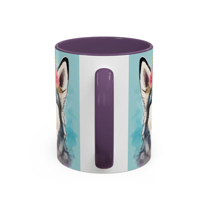 Husky 02 Accent Coffee Mug - Dog Lover Gift