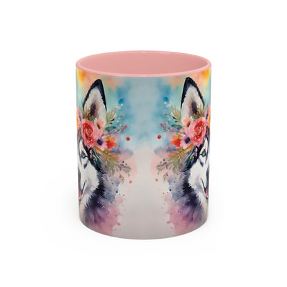Husky 04 Accent Coffee Mug - Dog Lover Gift