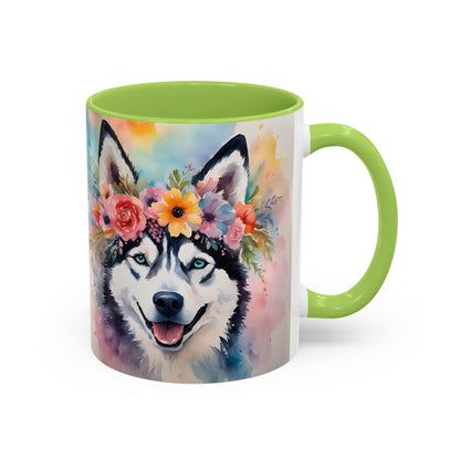 Husky 04 Accent Coffee Mug - Dog Lover Gift