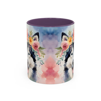 Husky 03 Accent Coffee Mug - Dog Lover Gift