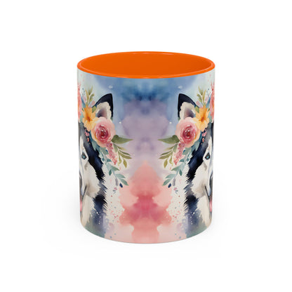 Husky 03 Accent Coffee Mug - Dog Lover Gift