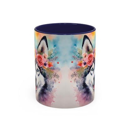 Husky 04 Accent Coffee Mug - Dog Lover Gift
