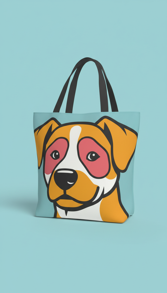 Bold Dog Illustration Tote Bag