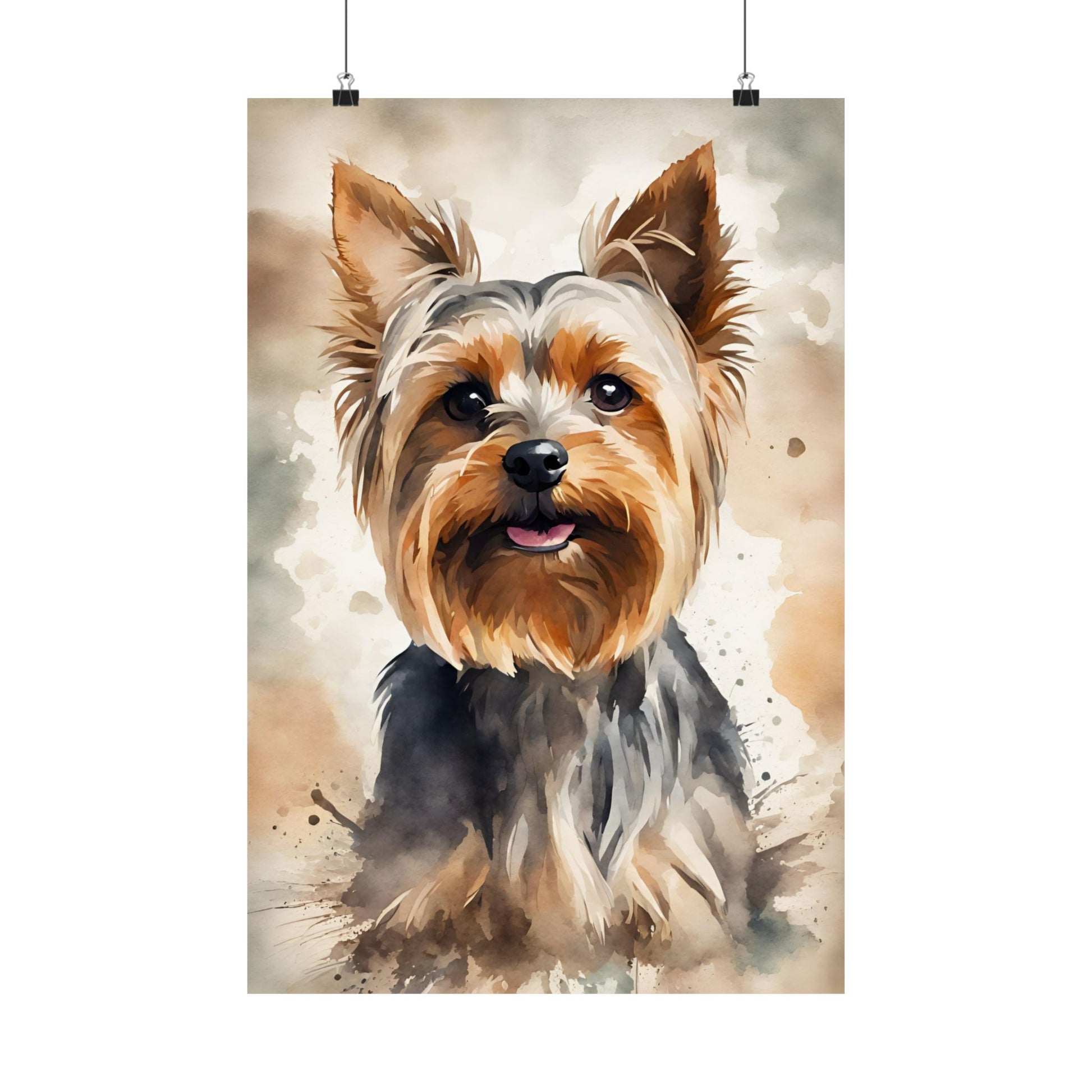 Yorkshire Terrier dog design printed on a matte poster