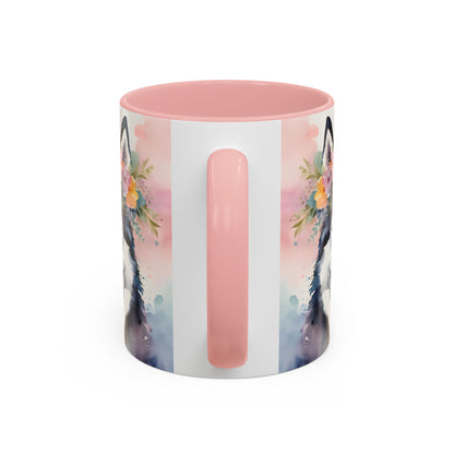Husky 03 Accent Coffee Mug - Dog Lover Gift