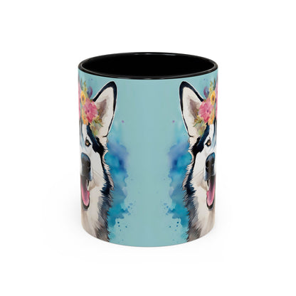 Husky 02 Accent Coffee Mug - Dog Lover Gift