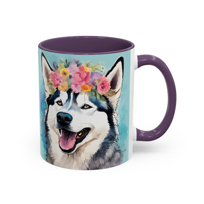 Husky 02 Accent Coffee Mug - Dog Lover Gift