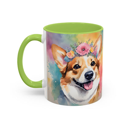 Corgi 02 Accent Coffee Mug - Dog Lover Gift