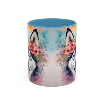 Husky 04 Accent Coffee Mug - Dog Lover Gift