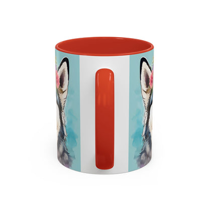 Husky 02 Accent Coffee Mug - Dog Lover Gift