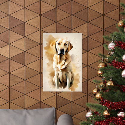 Dogs Golden Labrador 01 Matte Vertical Poster