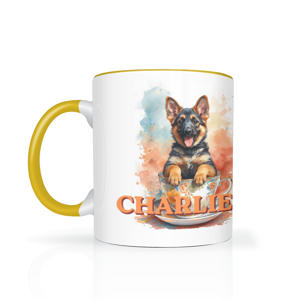 Pup In A Cup Two Tone Mug German Shepherd (Charlie)