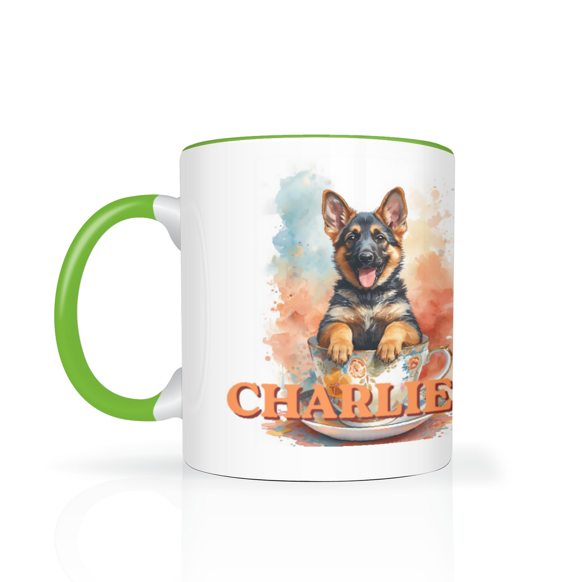 Pup In A Cup Two Tone Mug German Shepherd (Charlie)